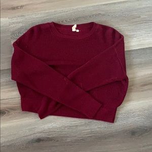 Cropped Burgundy Sweater